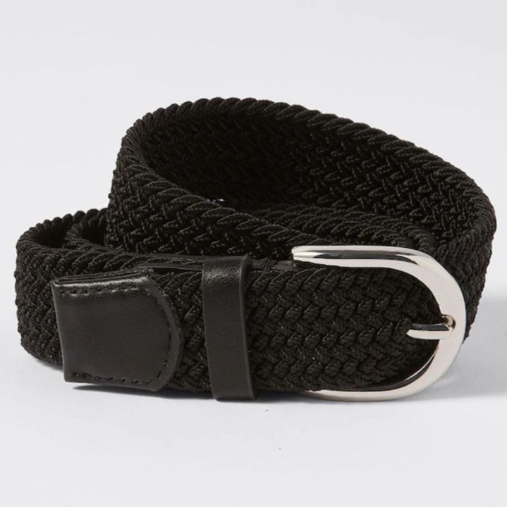 Ladies Braided Elastic Woven Leather Stretchable Belt for Girls Women. Imported Quality.