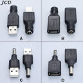 JCD DC Plug 5.5*2.1mm to USB Female Male Jack Socket DC 5.5x2.1mm 5V Power Adapter Charging Converter For Laptop PC. 