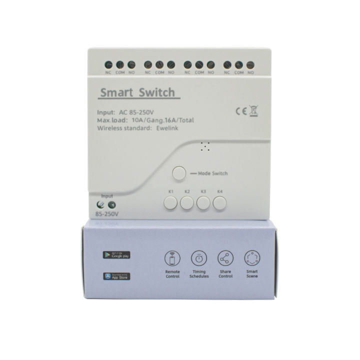 eWelink%204%20Channel%20Smart%20WiFi%2085-250V%20Switch,%20Free%20APP%20Remote%20Control%20,Bluetooth,%20Inching%20,Self-lock%20,Inter-lock,Works%20with%20Alexa%20-%20Image%203