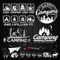 Outdoor Camping Scene Reflective Car Stickers For RV SUV Auto Body Window Windshield Rear Trunk Bumper Decals Accessories. 