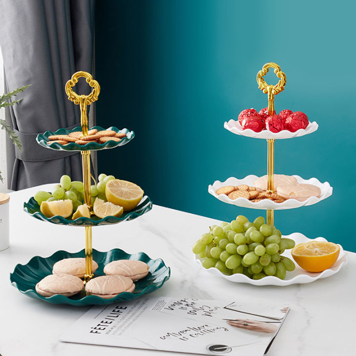 Luxury Nordic Style Three-layer Cake Rack Fruit Rack Dessert Snack ...