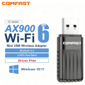 Comfast 900Mbps Bluetooth WiFi 6 USB Adapter AX900 BT5.3 2.4G/5Ghz Wireless Adaptador Free Drive Wi-fi Receiver for PC Win 10/11. 