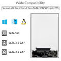 USB 3.0 Portable HDD SSD 2.5" Hardrive External Case Transparent - 2.5" Hard Drive Case 5Gbps High Speed Fast Data Transfer With Cable. 