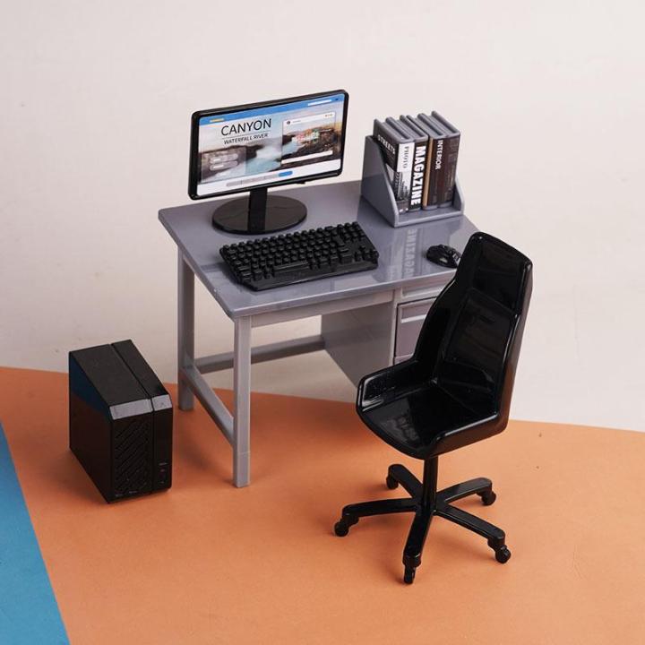 1%20Set%201/12%20Dollhouse%20Miniature%20Computer%20Keyboard%20Chair%20Desk%20Kit%20Home%20Study%20Room%20Furniture%20Decor%20Micro%20Scene%20Props%20-%20Image%207