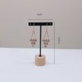 Metal T Bar Earring Display Stand Jewelry Stand with Wooden Round Base Earring Hanging Holders Jewelry Organizer.