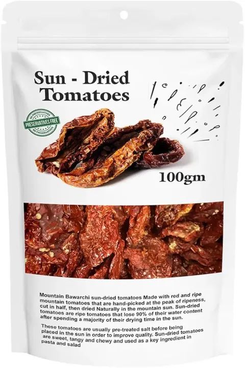 Mountain Bawarchi Sun Dried Tomatoes | No Added Preservatives | Natural & Pure Sundried Tomatoes Dry | 100g