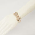 Crystal Bowknot Open Cuff Bracelet – Fashion Charm Chain Bangle for Women, Birthday Gift.