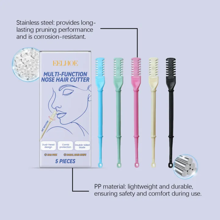 EELHOE%202-in-1%20Portable%20Nose%20Hair%20Trimmer%20Manual%20Double%20Head%20Nasal%20Hair%20Cutter%20with%20Earpick%20Professional%20Nose%20Hair%20Trimmer%205pcs%20-%20Image%206