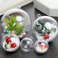 10Pcs Plastic Hollow Christmas Ball DIY Transparent Balls Fillable Bauble Xmas Tree Hanging Ornaments Home Party  Decor. 