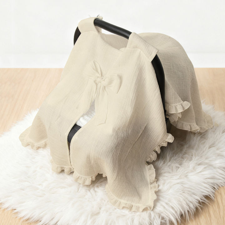 Baby%20Stroller%20Cover%20White%20Lace%20Bowknot%20Sunproof%20Dustproof%20Windproof%20Outdoor%20Protective%20Cover%20for%20Infants%20-%20Image%204