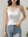 2026 Korean Sleeveless Black Vest Lace Women Tank Top Cropped Cute Camis  White Crop Top Female Summer Y2k Clothes. 