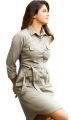 Dress Model Dress Denim Stylish Shirt Collar Top.(Null). 