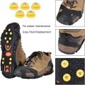2PCS 10 Steel Studs Crampons Snow Grips Cleats for Ice and Snow Anti-Slip Rubber Traction Cleats Hiking Walking Climbing Jogging. 