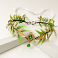 Fairy Leaf Rhinestone Headband Role-playing Party Elf Ears Woven Forest Garland Tiara Girl Elven HeadpieceRetro Elf Costume.