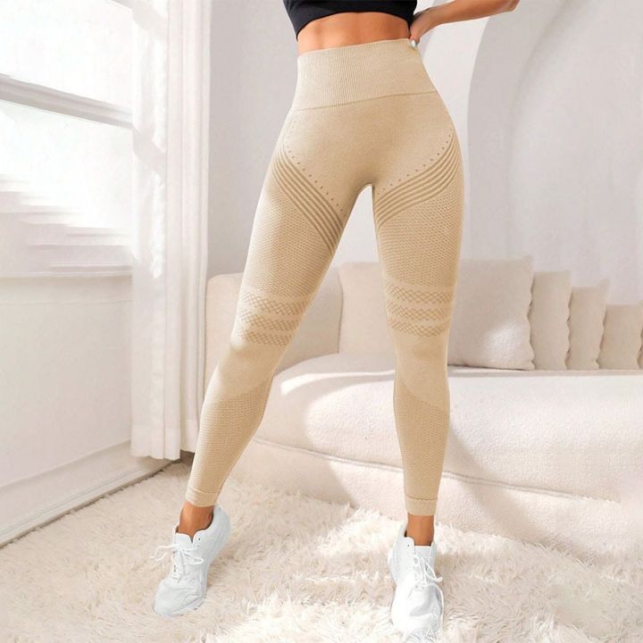 Knit%20Seamless%20Leggings%20Women%20Elastic%20High%20Waist%20Tights%20Gym%20Trainning%20Running%20Hip%20Lift%20Quick%20Drying%20and%20Breathable%20Yoga%20Pants%20-%20Image%203