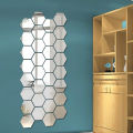 48pcs Mirror Sticker Hexagon 3D Waterproof and Removable Wall Sticker Decal Clean bright tidy Suitable for Living room bedroom. 