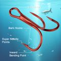 Fishing Treble Hooks, 3 Claw Fishing Hooks Strong  Round Bend High Carbon Steel Hooks for Saltwater Freshwater Lure Baits. 