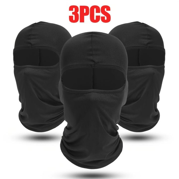3pcs/Set Quick-dry Balaclava Sports Full Face Mask Soft Breathable Beanies Cycling Helmet Liner Running Hiking Fishing Hood Caps