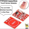 TTP223 Capacitive Touch Sensor Module for Arduino – Single Channel, High Sensitivity, Easy to Use. 