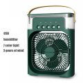 Portable humidifier fan light household small air cooler 3-in-1 electric fan, 7-color camping, office ceiling fan with light. 