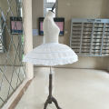 Children Girls 3 Steel Hoops White Petticoat Wedding Gown Dress Underskirt Elastic Waistband Drawstring A-Line Skirt Edge.