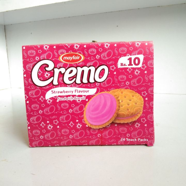 cremo strawberry biscuits mayfair cremo strawberry flavour sandwich biscuits 24 packs