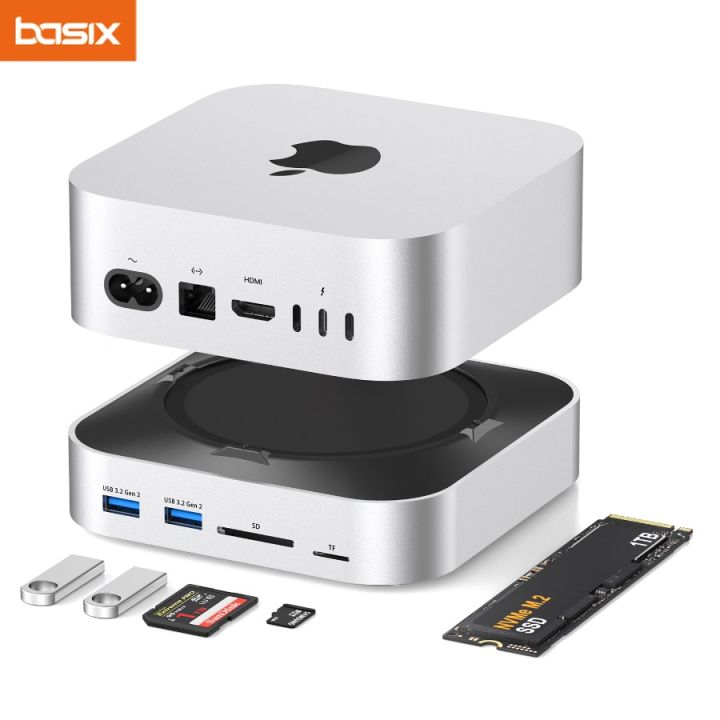 USB C Hub for Mac Mini M4 Docking Station Type-C to DP M.2 NVMe SSD ...