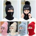 Winter Plush Knitted Hat Warm Ear Protection Neck Cover Cycling Beanie Thickened Windproof Anti-Cold Running Ski Balaclava Cap.