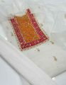 Organza apliq gotta hand work embroidery 3 pcs unstiched suit party wear special. 