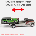Scale 1:64 Container Alloy Trailer Model Toy Car Diecast Metal Movable Joint Pull Back Rescue Engineering Vehicles s for Kid. 