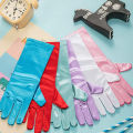 3-10Y Girls Satin Gloves Snow Queen Glove Princess Costume for Kids Party, Wedding, Formal Pageant Birthday Party.