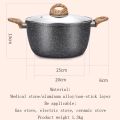 Granite Coating Forged Aluminum Non Stick Casserole with Glass Lid 26/28 cm with Bakelite Wood Effect Handle, Prime Quality Cookware induction cooker. 