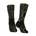 Retro Circuit Board Pattern Compression Socks Hip-Hop Style Green & Black Printed Novelty Perfect for Casual Streetwear or Gifts. 