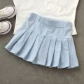 Korean Reviews Many Baby Clothes Embroidered Heart Design Cute Sweet SolidCasual Simple Pleated Skirt Safety Pants 1PCS. 