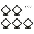 10PCS Jewelry Storage Box 3D Packaging Case Gemstone Floating Frame Membrane Ring Coin Display Case Necklace Display Holder.