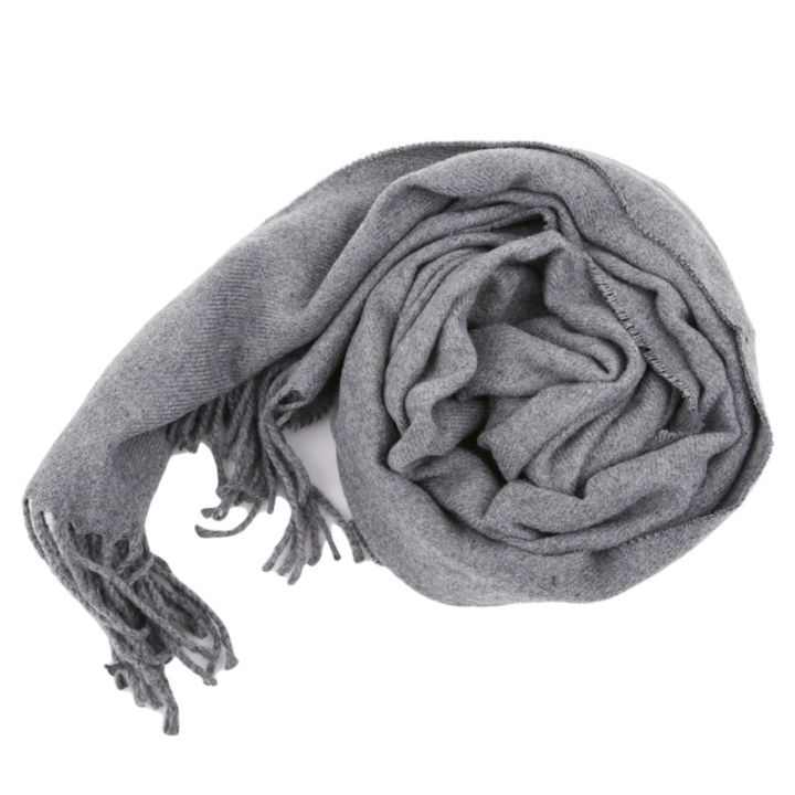 33*174cm%20Autumn%20And%20Winter%20Solid%20Color%20Imitation%20Cashmere%20Scarf%20Monochrome%20Thickened%20Long%20Men%20And%20Women%20Tassel%20Shawl%20Warm%20Scarf%20-%20Image%203