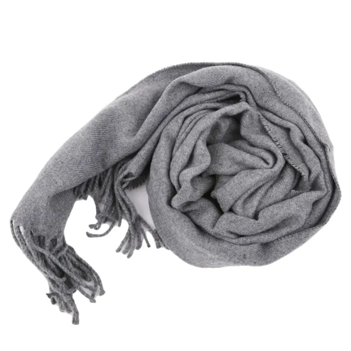 33*174cm%20Autumn%20And%20Winter%20Solid%20Color%20Imitation%20Cashmere%20Scarf%20Monochrome%20Thickened%20Long%20Men%20And%20Women%20Tassel%20Shawl%20Warm%20Scarf%20-%20Image%203
