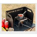 Yymall-with top shelf windshield plate camping help cooking wind shield camping wind shield waterproof aluminum sheet. 
