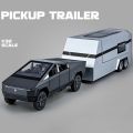 1:32 Teslas Cybertruck Trailer Car MPV VAN Alloy Diecasts Toy Vehicles Metal Toy Car Model Sound and light. 