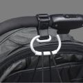 Baby Stroller Hook, Leather Stroller Hook, Universal Accessories for Baby Strollers Large Aluminum Alloy Hanging Bag Hook. 