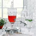 Glass Beverage Dispenser, 3L Large Glass Juice Jug, Glass Drinking Cup, Fruit Juice Container With Lid, With Leak-Proof Faucet, Can Be Used For Pool Party And Social Events E. 