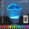 LED RGB Sandscape Lamp 3D Moving Sand Art Frame Night Light with 16 Colors Hourglass Light 3D Deep Sea Display with Remote. 