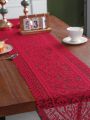 Red Lace Table Cloth Runner for Wedding Banquet Decorations, Christmas Party Table Decor, Red, 13 x 59 Inch.