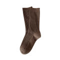 Retro Women Socks Japanese Style Autumn New Solid Color Warm Home Simple Crew Socks Girls Breathable Casual Striped Loose Socks.