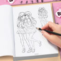 32 Pages Comic Drawing Book for Girls Beginners Step by Step Cartoon Art Sketching Notebook Cute Style. 