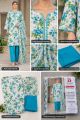 Bin Saeed Unstitched Lawn 3 Piece Suit - Printed Shirt with Embroidered Neck, Chiffon Dupatta & Dyed Trouser. 