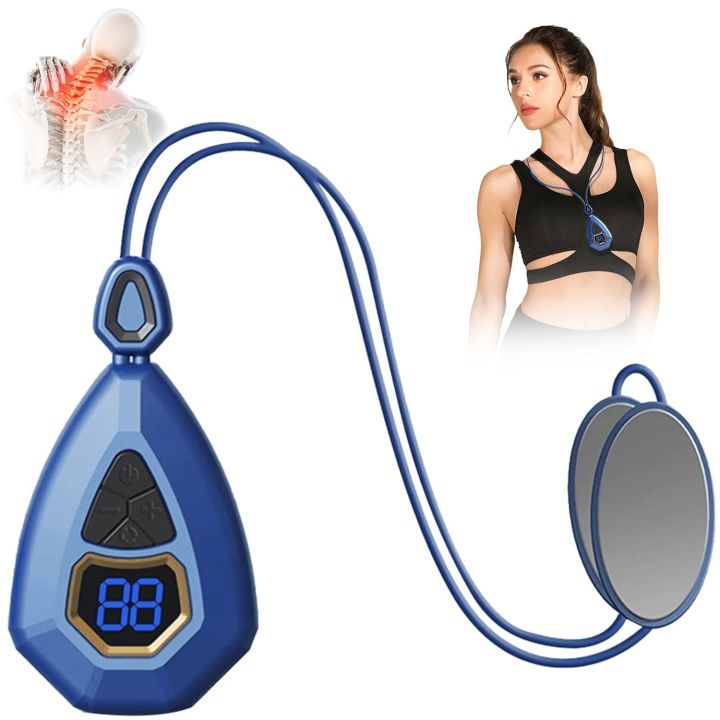 Excefore EMS Neck Massager | Portable Electric Neck Massage Device with 15 Intensity Levels | EMS Acupoint Massage & Relaxation Tool for Neck | Blue