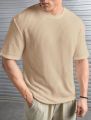 WAFFLE KNIT TEXTURE OVERSIZED DROPSHOULDER TSHIRT FOR BOYS AND MEN. 