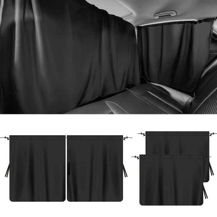4pcs%20Car%20Privacy%20Curtain%20Set%20Window%20Shade%20Privacy%20Travel%20Nap%20Night%20Car%20Camping%20Detachable%20Simple%20Curtain%20-%20Image%202