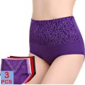 3Pcs/Lot Plus Size Underwear Women High Waist Women's Panties Cotton Brief Girl Breath Panty Abdominal Underpants Ladies L-5XL. 